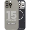 Back Glass w/ MagSafe Magnet For iPhone 15 Pro Max (No Logo) (Aftermarket) (Natural Titanium)
