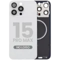 Back Glass w/ MagSafe Magnet For iPhone 15 Pro Max (No Logo) (Aftermarket) (White Titanium)