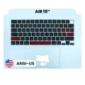 Top Case with Keyboard (ANSI US) For MacBook Air 15" A3448 (2026) (Genuine OEM) (Sky Blue)