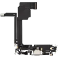 Charging Port Flex Cable For iPhone 15 Pro Max (Used OEM Pull) (White Titanium)