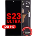 Дисплейний модуль (OLED) з рамкою для Samsung Galaxy S23 Ultra (US & International) (Aftermarket Plus) (120Hz) (Phantom Black)