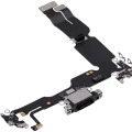 Charging Port Flex Cable For iPhone 15 Plus (Used OEM Pull) (Black)