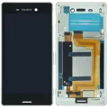 LCD Assembly With Frame for Sony Xperia M4 Aqua (Genuine) (White)