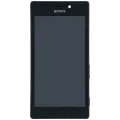 LCD Assembly With Frame for Sony Xperia M2 Aqua (Genuine) (Black)