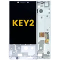LCD Assembly With Frame For Blackberry KEY2 (Genuine OEM) (Silver)