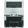 Top Case with Battery and Keyboard (ANSI US) For MacBook Pro 15" A1990 (2018-2019) (Used OEM Pull: Grade B/C) (Silver)