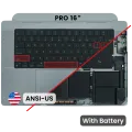 Top Case with Battery and Keyboard (ANSI US) For MacBook Pro 16" A2485 (2021) / A2780 (2023) (Used OEM Pull: Grade B) (Space Gray)