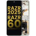 OLED Assembly With Frame For Motorola Razr 2025 / Razr 60 (XT2553 / 2025) (Refurbished) (Lightest Sky)