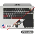Top Case with Battery and Keyboard (ANSI US) For MacBook Air 15" A3114 (2024) (Silver)