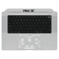 Top Case with Keyboard (ANSI US) For MacBook Pro 16" A2485 (2021) / A2780 (2023) (Used OEM Pull: Grade B/C) (Space Gray)