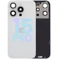 Back Glass w/ MagSafe Magnet & NFC & Flashlight Flex For iPhone 15 Pro (Service Pack) (White Titanium)