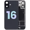 Back Glass w/ MagSafe Magnet & NFC & Flashlight Flex For iPhone 16 (Service Pack) (Black)