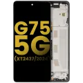 LCD Assembly With Frame For Motorola Moto G75 5G (XT2437 / 2024) (Refurbished) (Charcoal Gray)