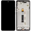 LCD Assembly With Frame For Motorola Moto G75 5G (XT2437 / 2024) (Refurbished) (Charcoal Gray)