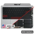 Top Case with Battery and Keyboard (ANSI US) For MacBook Pro 14" A2779 (2023) (Silver)
