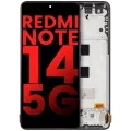 OLED Assembly With Frame For Xiaomi Redmi Note 14 5G (Aftermarket Plus) (Midnight Black)