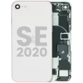 Back Housing W/ Charging Port Flex and Small Components Pre-Installed For iPhone SE (2020) (Used OEM Pull: Grade A) (White)