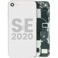 Back Housing W/ Charging Port Flex and Small Components Pre-Installed For iPhone SE (2020) (Used OEM Pull: Grade B) (White)