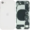 Back Housing W/ Charging Port Flex and Small Components Pre-Installed For iPhone SE (2020) (Used OEM Pull: Grade B) (White)