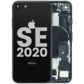 Back Housing W/ Charging Port Flex and Small Components Pre-Installed For iPhone SE (2020) (Used OEM Pull: Grade C) (Black)