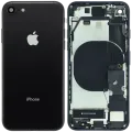 Back Housing W/ Charging Port Flex and Small Components Pre-Installed For iPhone SE (2020) (Used OEM Pull: Grade C) (Black)
