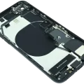 Back Housing W/ Charging Port Flex and Small Components Pre-Installed For iPhone SE (2020) (Used OEM Pull: Grade C) (Black)