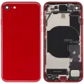 Back Housing W/ Charging Port Flex and Small Components Pre-Installed For iPhone SE (2022) (Used OEM Pull: Grade B) (Red)