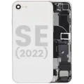 Back Housing W/ Charging Port Flex and Small Components Pre-Installed For iPhone SE (2022) (Used OEM Pull: Grade B) (Starlight)