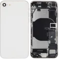 Back Housing W/ Charging Port Flex and Small Components Pre-Installed For iPhone SE (2022) (Used OEM Pull: Grade B) (Starlight)