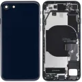 Back Housing W/ Charging Port Flex and Small Components Pre-Installed For iPhone SE (2022) (Used OEM Pull: Grade C) (Midnight)