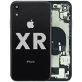Back Housing W/ Charging Port Flex and Small Components Pre-Installed For iPhone XR (Used OEM Pull: Grade A) (Black)