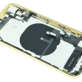 Back Housing W/ Charging Port Flex and Small Components Pre-Installed For iPhone XR (Used OEM Pull: Grade A) (Yellow)