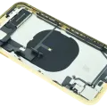 Back Housing W/ Charging Port Flex and Small Components Pre-Installed For iPhone XR (Used OEM Pull: Grade A) (Yellow)