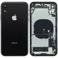 Back Housing W/ Charging Port Flex and Small Components Pre-Installed For iPhone XR (Used OEM Pull: Grade B) (Black)