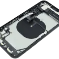 Back Housing W/ Charging Port Flex and Small Components Pre-Installed For iPhone XR (Used OEM Pull: Grade B) (Black)