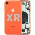 Back Housing W/ Charging Port Flex and Small Components Pre-Installed For iPhone XR (Used OEM Pull: Grade B) (Coral)