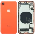Back Housing W/ Charging Port Flex and Small Components Pre-Installed For iPhone XR (Used OEM Pull: Grade B) (Coral)
