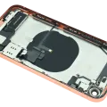 Back Housing W/ Charging Port Flex and Small Components Pre-Installed For iPhone XR (Used OEM Pull: Grade B) (Coral)