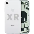 Back Housing W/ Charging Port Flex and Small Components Pre-Installed For iPhone XR (Used OEM Pull: Grade B) (White)