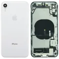 Back Housing W/ Charging Port Flex and Small Components Pre-Installed For iPhone XR (Used OEM Pull: Grade B) (White)