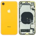 Back Housing W/ Charging Port Flex and Small Components Pre-Installed For iPhone XR (Used OEM Pull: Grade B) (Yellow)