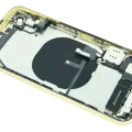 Back Housing W/ Charging Port Flex and Small Components Pre-Installed For iPhone XR (Used OEM Pull: Grade B) (Yellow)
