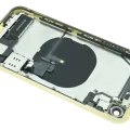 Back Housing W/ Charging Port Flex and Small Components Pre-Installed For iPhone XR (Used OEM Pull: Grade B) (Yellow)