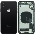 Back Housing W/ Charging Port Flex and Small Components Pre-Installed For iPhone XR (Used OEM Pull: Grade C) (Black)
