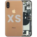 Back Housing W/ Charging Port Flex and Small Components Pre-Installed For iPhone XS (Used OEM Pull: Grade A) (Gold)