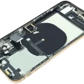 Back Housing W/ Charging Port Flex and Small Components Pre-Installed For iPhone XS (Used OEM Pull: Grade A) (Gold)