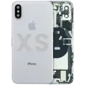 Back Housing W/ Charging Port Flex and Small Components Pre-Installed For iPhone XS (Used OEM Pull: Grade A) (Silver)