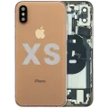 Back Housing W/ Charging Port Flex and Small Components Pre-Installed For iPhone XS (Used OEM Pull: Grade B) (Gold)