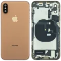 Back Housing W/ Charging Port Flex and Small Components Pre-Installed For iPhone XS (Used OEM Pull: Grade B) (Gold)