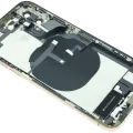 Back Housing W/ Charging Port Flex and Small Components Pre-Installed For iPhone XS (Used OEM Pull: Grade B) (Gold)